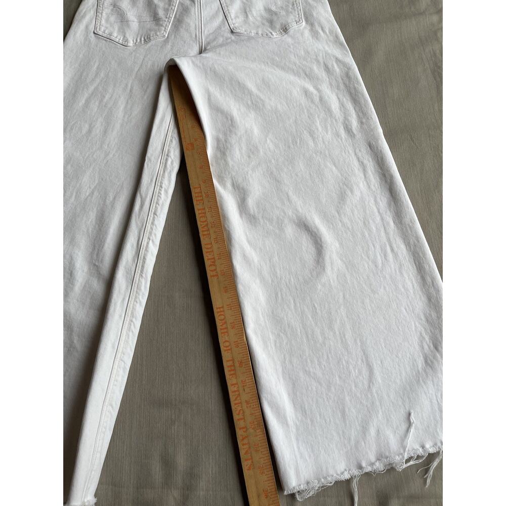 American Eagle 8 Reg. Super High Rise Baggy Wide Leg Jeans Strigid Off White - Picture 6 of 8